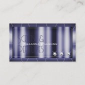 Auge fängt glänzendes Blau mit Diamanten und Logo Visitenkarte (Vorderseite)