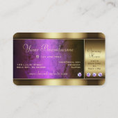 Auge fängt Gold mit Lila Marmor und Diamanten Visitenkarte (Rückseite)