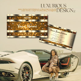 Auge fängt Gold Orange Glitzer Stars kreativ Visitenkarte