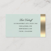 Auge fängt helles Blau mit goldener Feder Visitenkarte (Rückseite)