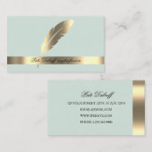 Auge fängt helles Blau mit goldener Feder Visitenkarte (Vorne/Hinten)