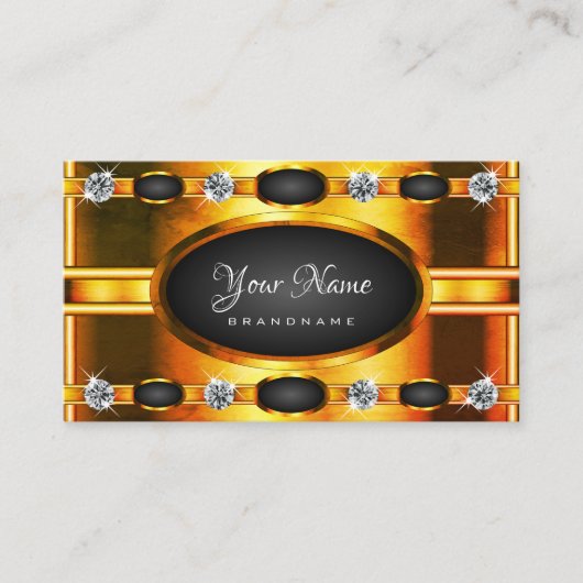 Auge fängt orange golden und schwarz mit Diamanten Visitenkarte (Vorderseite)