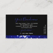 Auge fängt schwarz blauer funkelnder Glitzer Schim Visitenkarte (Rückseite)