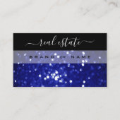 Auge fängt schwarz blauer funkelnder Glitzer Schim Visitenkarte (Vorderseite)