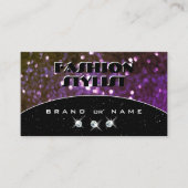 Auge fängt Schwarz Lila Sparkle Glitzer Schimmery Visitenkarte (Vorderseite)