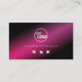 Auge fängt schwarz rosa Sparkle Diamanten mit Logo Visitenkarte (Vorderseite)