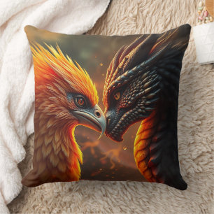 Auge für Auge mit Phönix und Drache Kissen