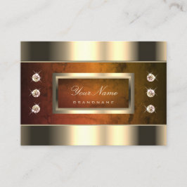 Auge Gold mit orangefarbenem Marmor und Diamanten Visitenkarte