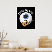 Auge Got Blues Funny Eyeball Music Puff Dark BG Poster (Küche)