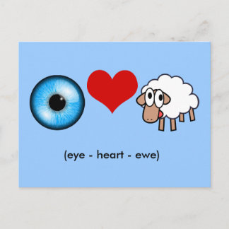 Auge-Herz-Ewe (Ich Liebe Sie!) Postkarte