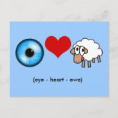 Auge-Herz-Ewe (Ich Liebe Sie!) Postkarte (Vorderseite)