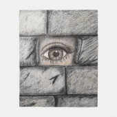 "Auge hinter der Mauer" Fleecedecke (Vorderseite)