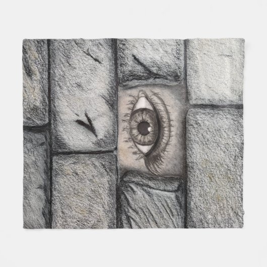 "Auge hinter der Mauer" Fleecedecke (Vorderseite (Horizontal))