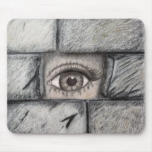"Auge hinter der Mauer" Mousepad (Vorne)