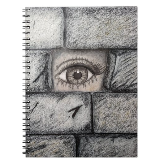 "Auge hinter der Mauer" Notizblock (Vorderseite)
