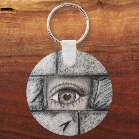 "Auge hinter der Mauer" Schlüsselanhänger (Rückseite)