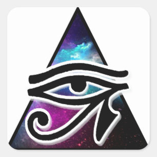 Auge Horus des ägyptischen Schutzsymbols Quadratischer Aufkleber
