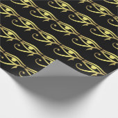 Auge horus des ägyptischen Symbolschwarzen Geschenkpapier (Ecke)