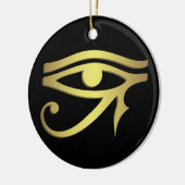 Auge horus des ägyptischen Symbolschwarzen Keramikornament (Links)