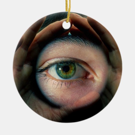 Auge im Herz, Rundes Keramik Ornament