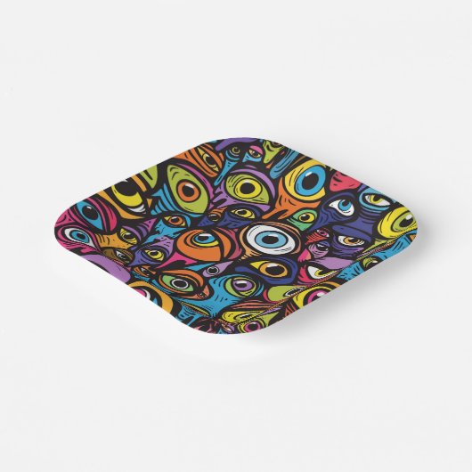 Auge kann Design sehen Pappteller (Gewinkelt)