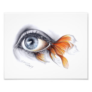 Auge mit Fotodruck Kunst des Fisch-Schwanzes