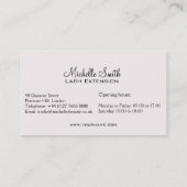 Auge mit langen Lashes Lash Extension Visitenkarte (Rückseite)