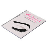 Auge mit langen Strichen lasch markieren Notizblock (Linke Seite)