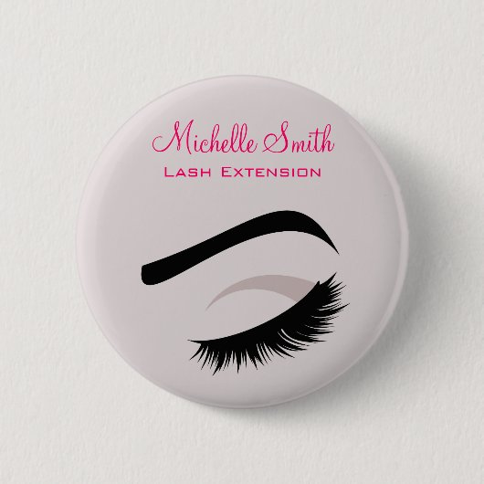 Auge mit langen Wimpern Wimpernverlängerung Brandi Button (Vorderseite)
