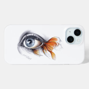 Auge mit Schwanz Surreal zeichnend Kunst iPhone 15 Hülle