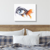 Auge mit Schwanz Surreal zeichnend Kunst Leinwanddruck (Insitu (Schlafzimmer))