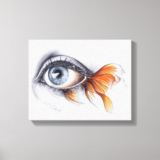 Auge mit Schwanz Surreal zeichnend Kunst Leinwanddruck (Vorderseite)
