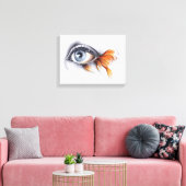 Auge mit Schwanz Surreal zeichnend Kunst Leinwanddruck (Insitu (Wohnzimmer))