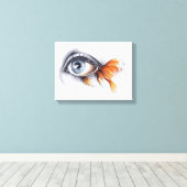 Auge mit Schwanz Surreal zeichnend Kunst Leinwanddruck (Insitu (Holzboden))