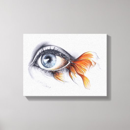 Auge mit Schwanz Surreal zeichnend Kunst Leinwanddruck (Vorderseite)