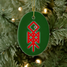 Auge Odin Viking Bindrune Weihnachten Keramik Orna Keramik Ornament