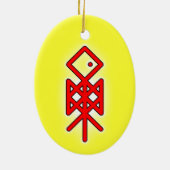 Auge Odin Viking Bindrune Weihnachten Keramik Orna Keramik Ornament (Hinten)