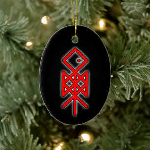 Auge Odin Viking Bindrune Weihnachten Keramik Orna Keramik Ornament
