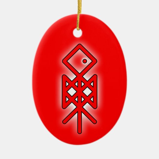 Auge Odin Viking Bindrune Weihnachten Keramik Orna Keramik Ornament (Vorne)