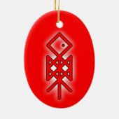 Auge Odin Viking Bindrune Weihnachten Keramik Orna Keramik Ornament (Hinten)