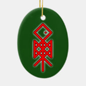Auge Odin Viking Bindrune Weihnachten Keramik Orna Ornament (Hinten)