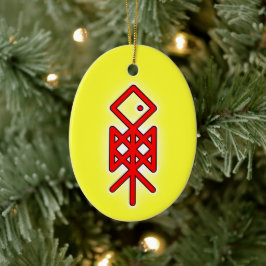 Auge Odin Viking Bindrune Weihnachten Keramik Orna Ornament