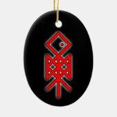 Auge Odin Viking Bindrune Weihnachten Keramik Orna Ornament (Hinten)