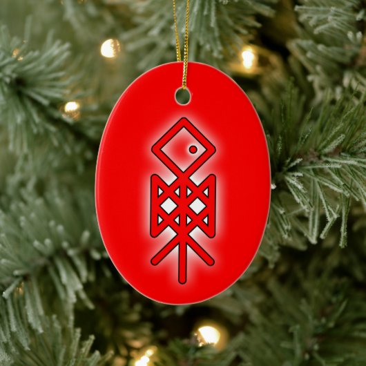Auge Odin Viking Bindrune Weihnachten Keramik Orna Ornament (Baum)