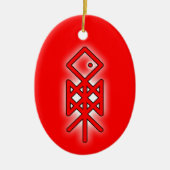 Auge Odin Viking Bindrune Weihnachten Keramik Orna Ornament (Vorne)