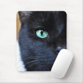 Auge sehen Sie schwarze Katze Mousepad (Mit Mouse)