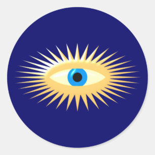 Auge Stern Strahlen eye star rays Runder Aufkleber