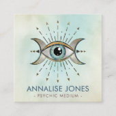 Auge - Triple Moon - Edelstein und Gold Quadratische Visitenkarte (Vorderseite)