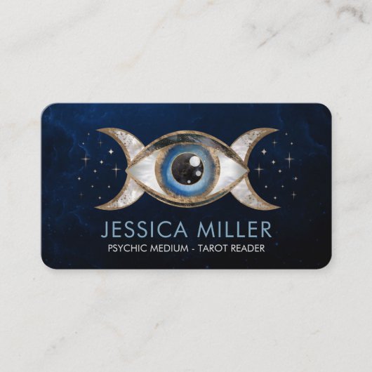 Auge - Triple Moon - Edelstein und Gold Visitenkarte (Vorderseite)