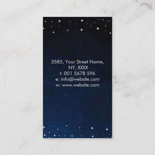 Auge - Triple Moon in Silver und Pearl Visitenkarte (Rückseite)